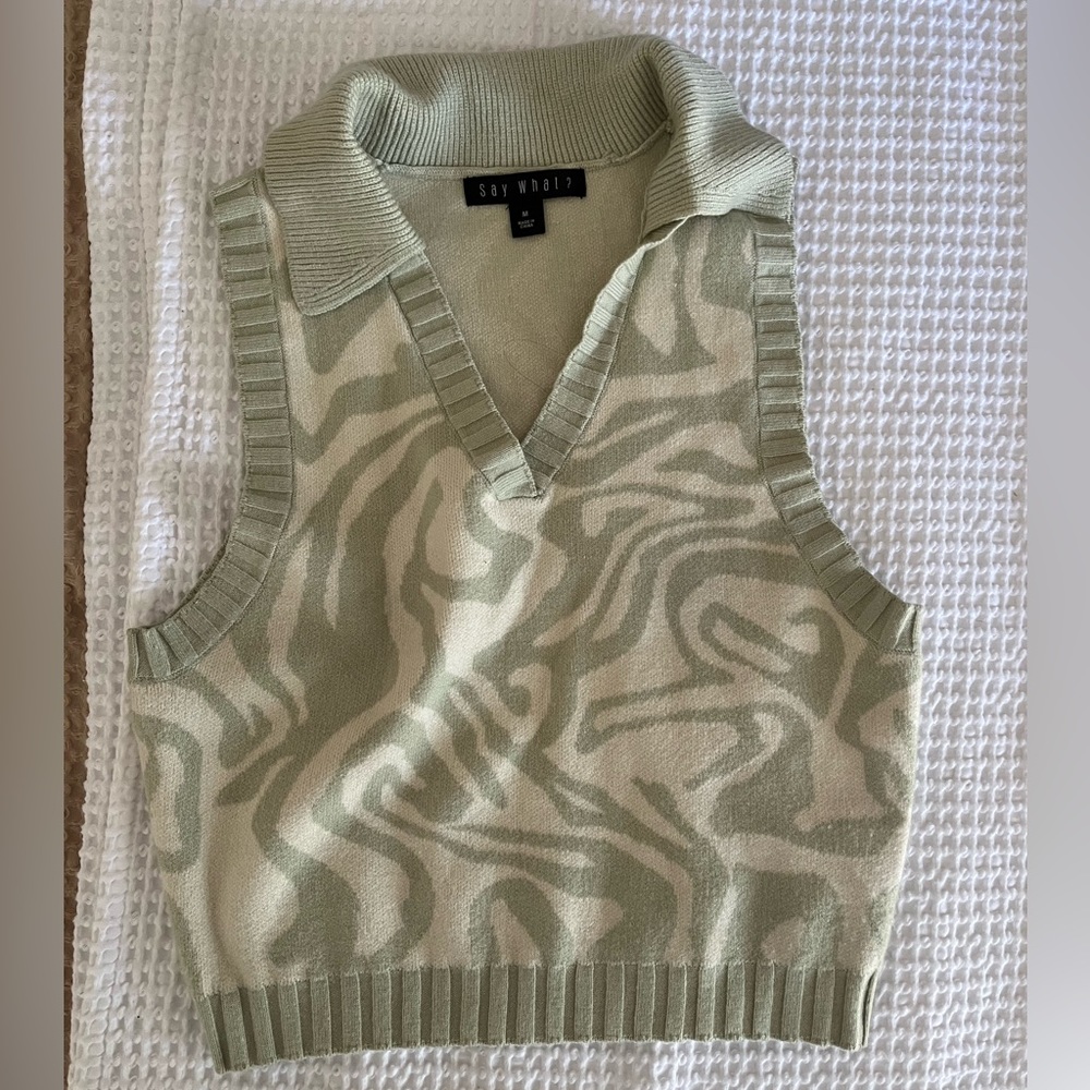 Green sweater vest